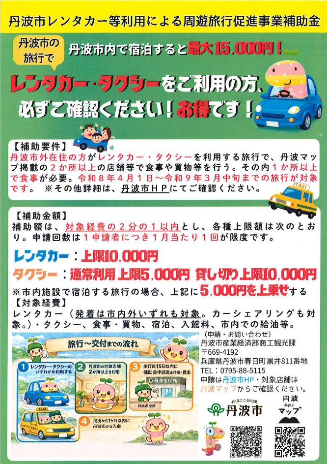 【チラシ】レンタカー補助金