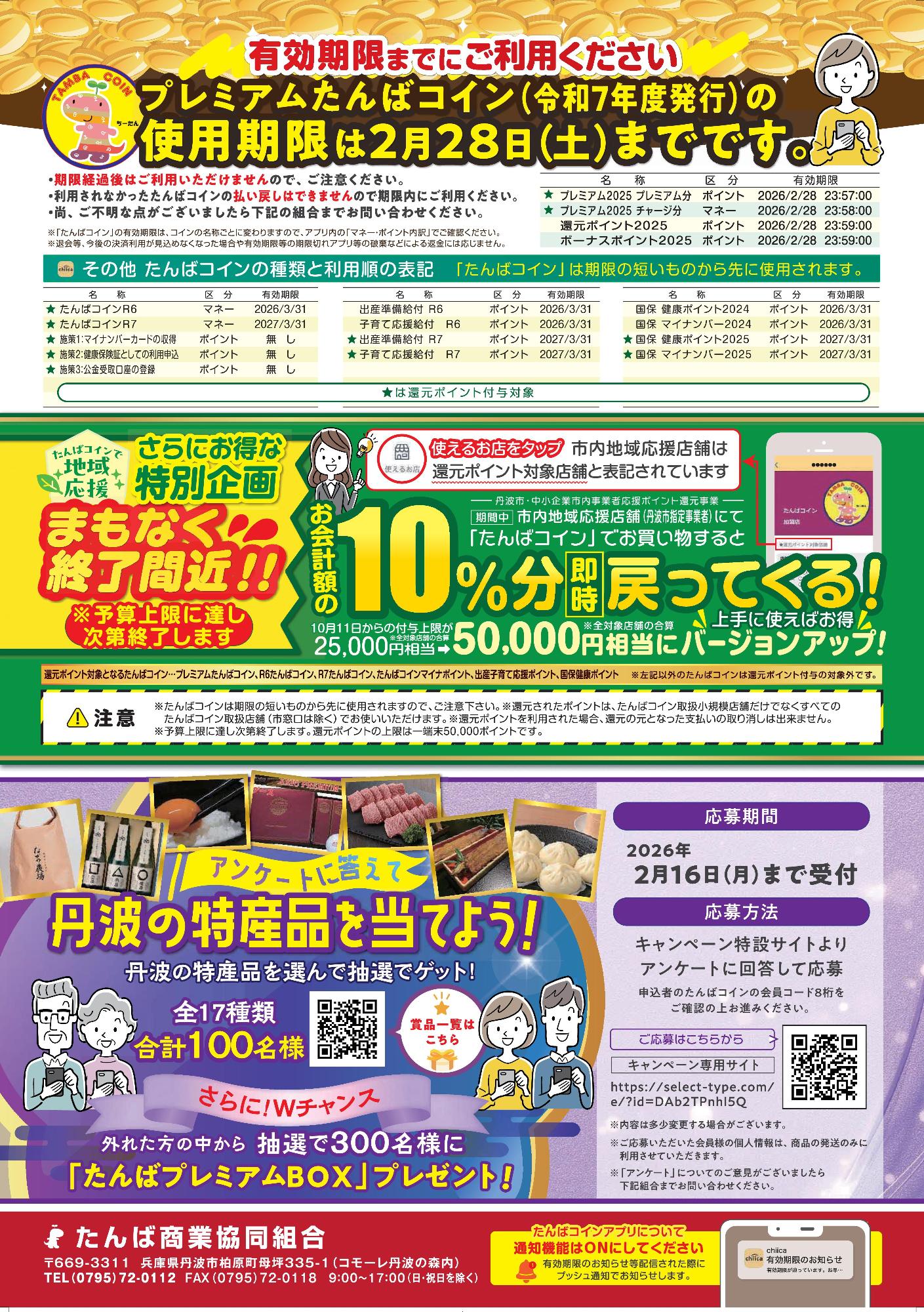 プレミアムたんばコイン期限