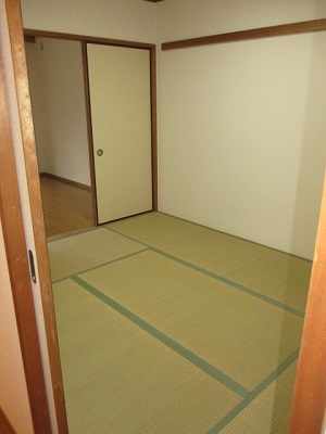 襖を開けて撮影した白壁の和室