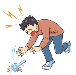 リチウムイオン電池に強い衝撃や圧力を加えないようにしましょう