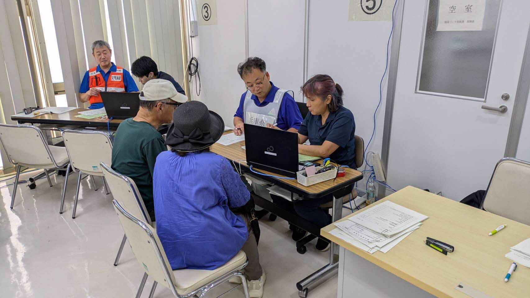 派遣地での罹災証明書申請受付の様子