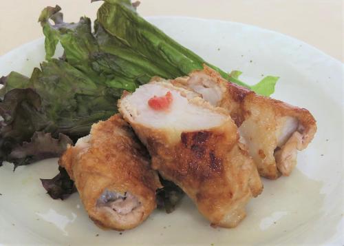 豚肉の長芋梅ロール