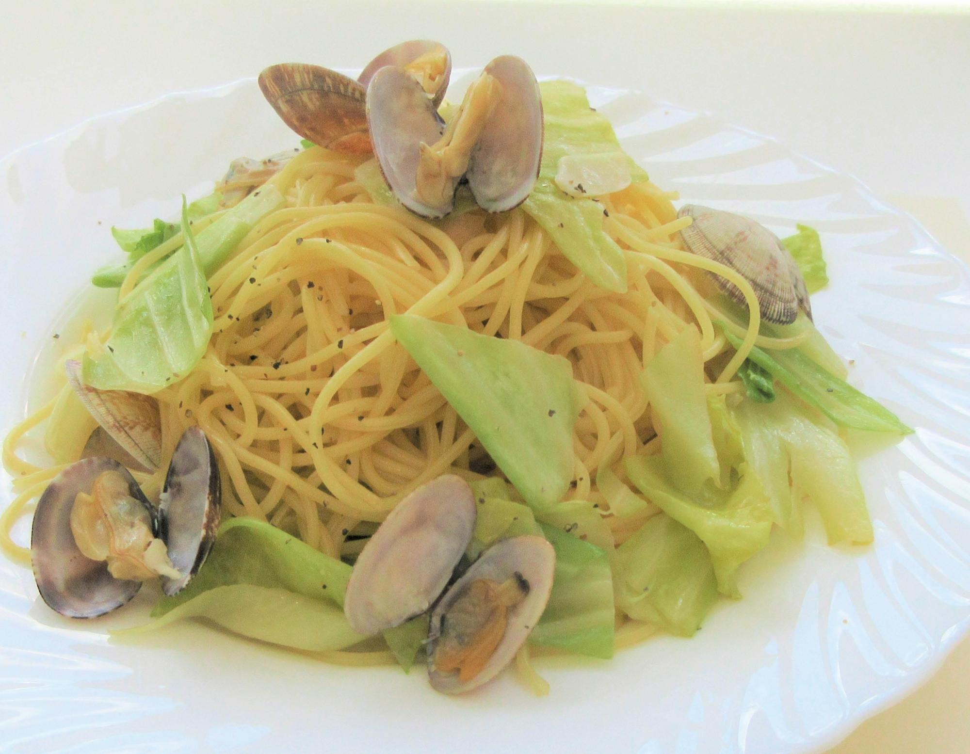 春キャベツとあさりのスパゲッティ
