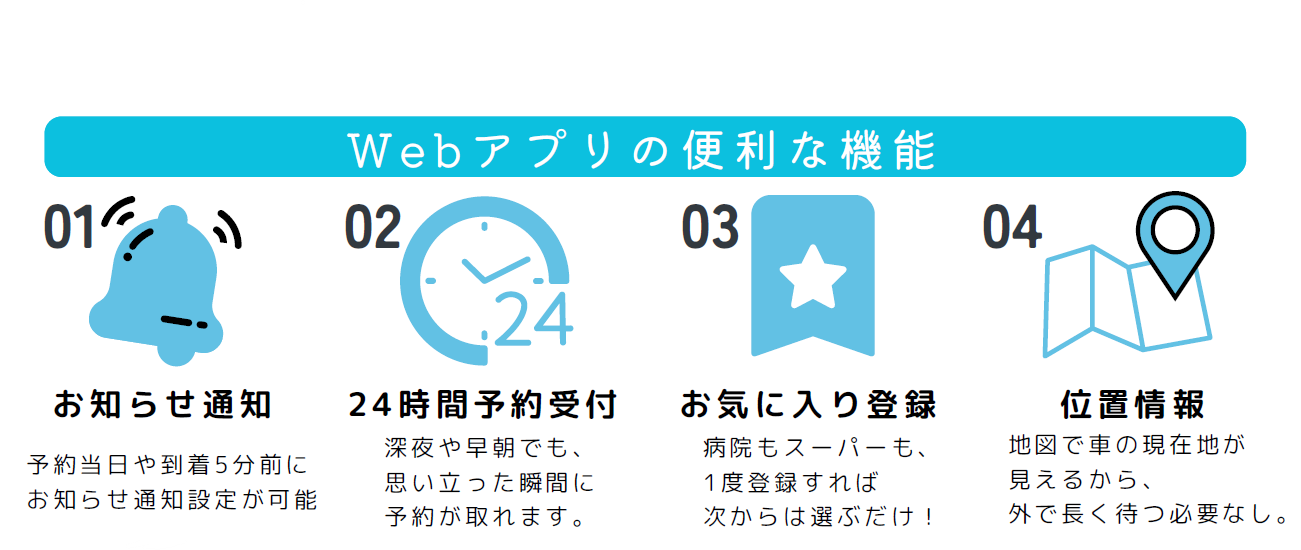 デマンド(予約)型乗合タクシー 便利な機能
