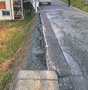 修復された道路法面