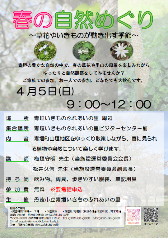 春の自然めぐりのチラシ