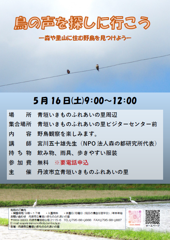 鳥の声を探しに行こうのチラシ